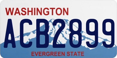WA license plate ACB2899