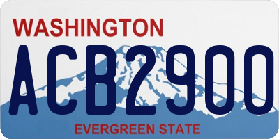 WA license plate ACB2900