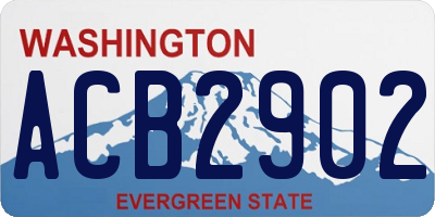 WA license plate ACB2902