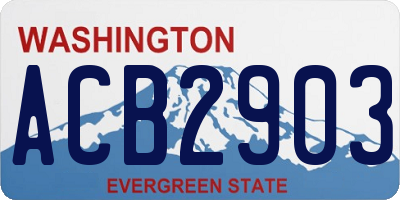 WA license plate ACB2903