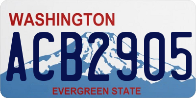 WA license plate ACB2905