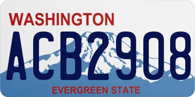 WA license plate ACB2908