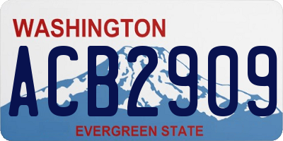 WA license plate ACB2909