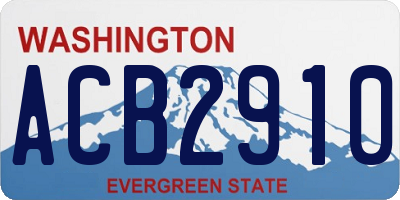 WA license plate ACB2910