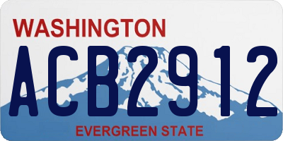 WA license plate ACB2912