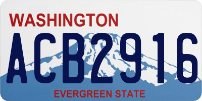 WA license plate ACB2916