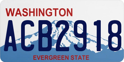 WA license plate ACB2918