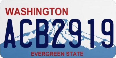 WA license plate ACB2919