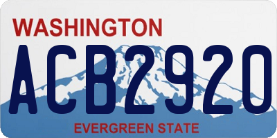 WA license plate ACB2920
