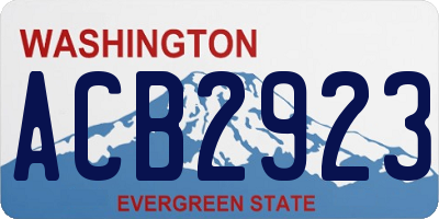 WA license plate ACB2923