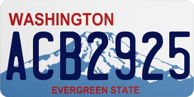 WA license plate ACB2925