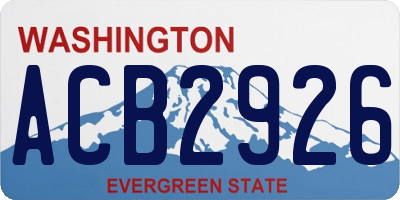 WA license plate ACB2926