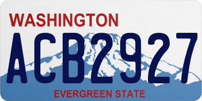 WA license plate ACB2927
