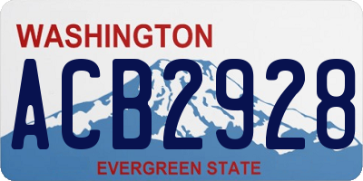WA license plate ACB2928