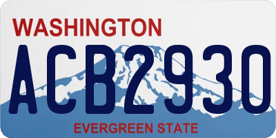 WA license plate ACB2930