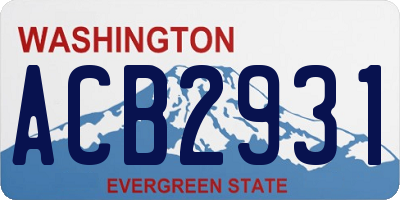 WA license plate ACB2931