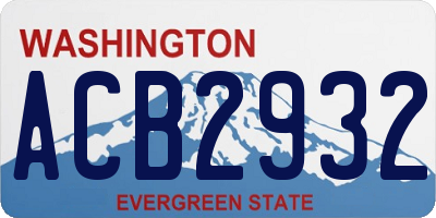 WA license plate ACB2932