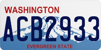 WA license plate ACB2933