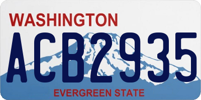 WA license plate ACB2935