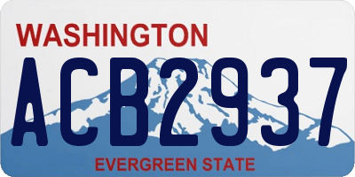 WA license plate ACB2937