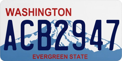 WA license plate ACB2947