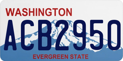 WA license plate ACB2950