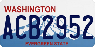 WA license plate ACB2952