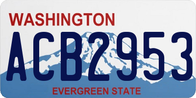 WA license plate ACB2953