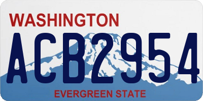 WA license plate ACB2954