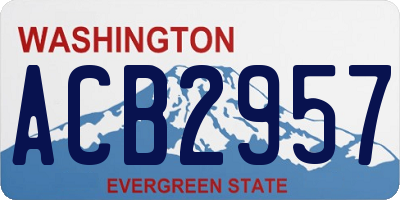 WA license plate ACB2957