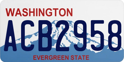 WA license plate ACB2958