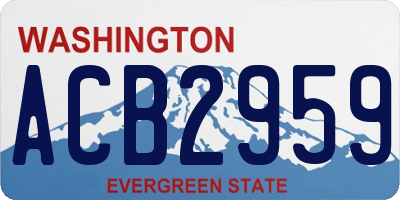 WA license plate ACB2959