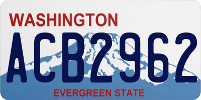 WA license plate ACB2962