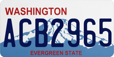 WA license plate ACB2965