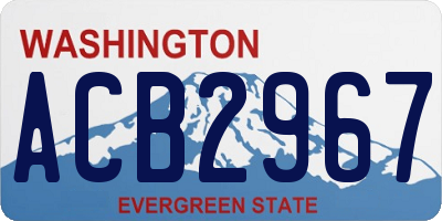 WA license plate ACB2967