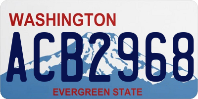 WA license plate ACB2968
