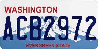 WA license plate ACB2972