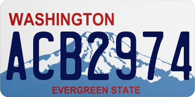 WA license plate ACB2974