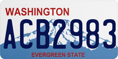 WA license plate ACB2983
