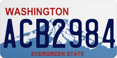 WA license plate ACB2984