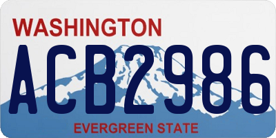 WA license plate ACB2986