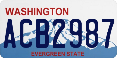 WA license plate ACB2987