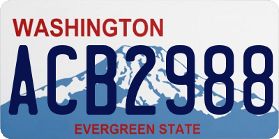 WA license plate ACB2988