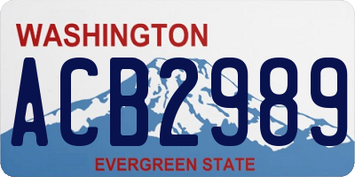 WA license plate ACB2989