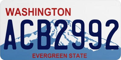 WA license plate ACB2992