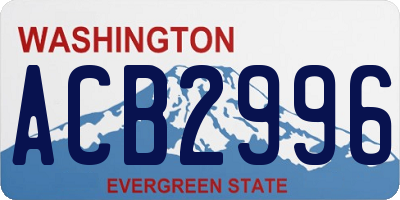 WA license plate ACB2996