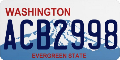WA license plate ACB2998