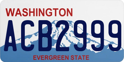 WA license plate ACB2999
