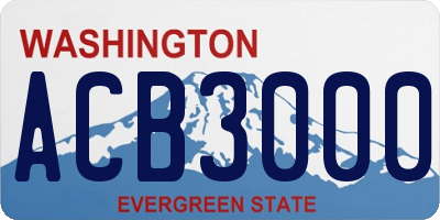 WA license plate ACB3000