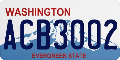 WA license plate ACB3002